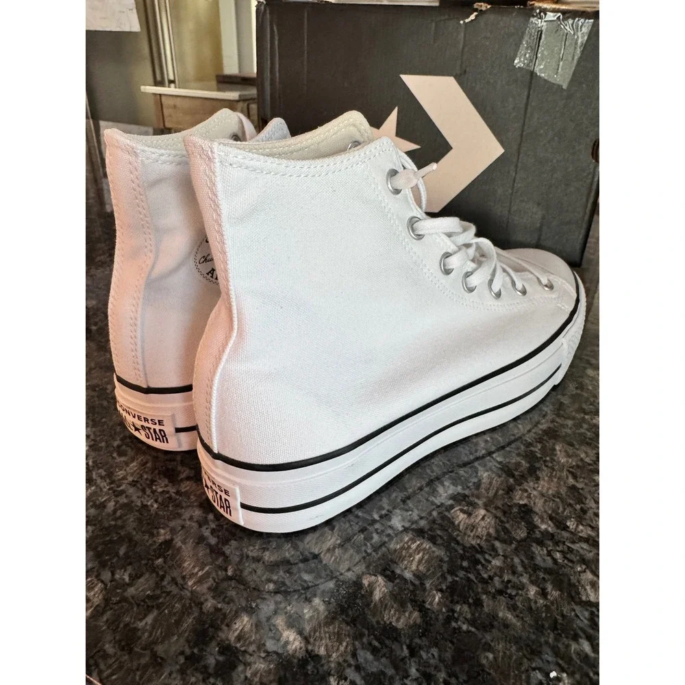 Converse Chuck Taylor All Star Lift Hi White Platform Sneakers 560846F Womens 10